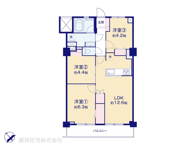 G00374918 埼玉県戸田市下前２丁目 中古マンション 2880万円【間取図】
