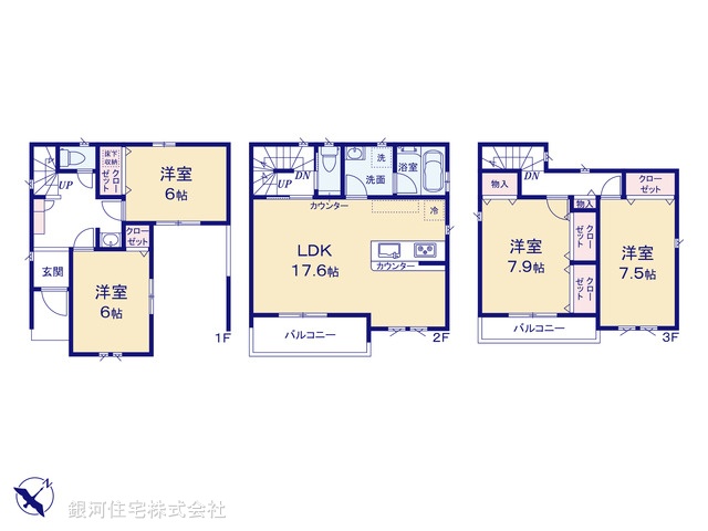 G00374926 埼玉県蕨市南町３丁目 新築一戸建て 6580万円【間取図】