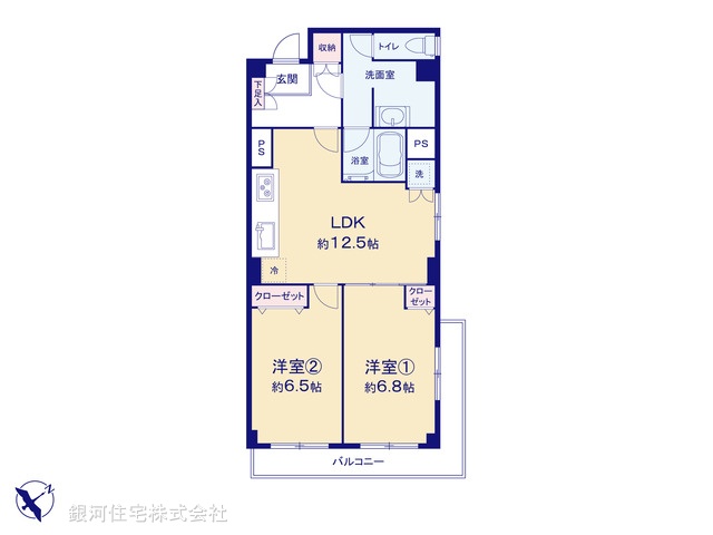 G00374931 神奈川県横浜市鶴見区鶴見２丁目 中古マンション 2590万円【間取図】