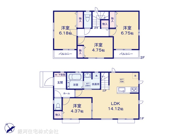 G00374957 千葉県市川市本北方１丁目 新築一戸建て 4490万円【間取図】