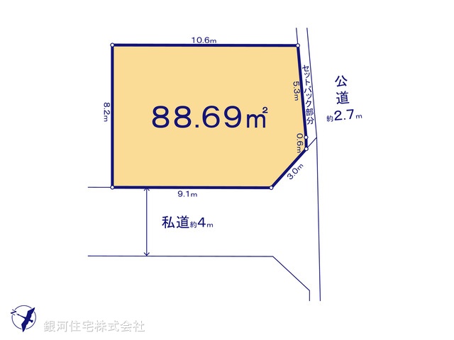 G00374961 神奈川県相模原市緑区下九沢 土地 1480万円【区画図】