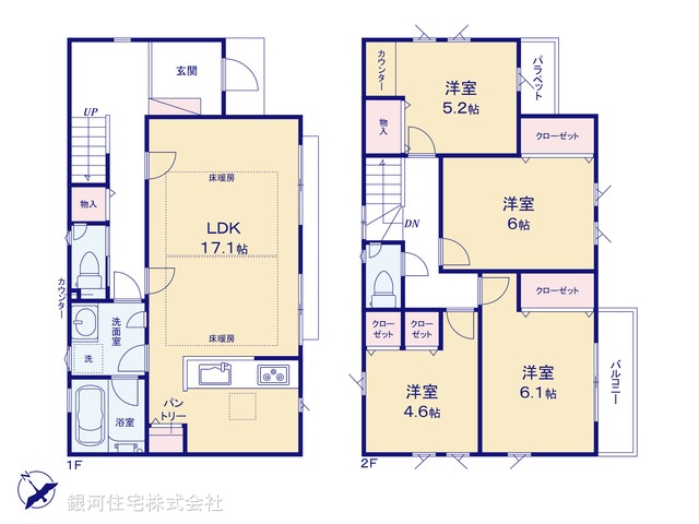 G00374972 神奈川県川崎市宮前区有馬３丁目 新築一戸建て 6580万円【間取図】