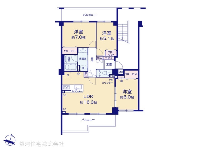 G00374983 神奈川県鎌倉市岩瀬 中古マンション 4499万円【間取図】