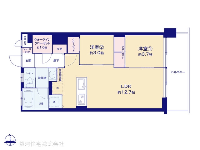 G00374987 神奈川県横浜市神奈川区青木町 中古マンション 3299万円【間取図】