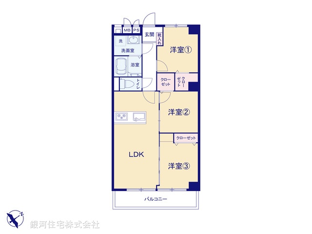 G00374992 神奈川県横浜市緑区鴨居４丁目 中古マンション 2899万円【間取図】