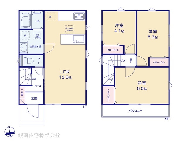 G00375082 東京都府中市押立町４丁目 新築一戸建て 4380万円【間取図】