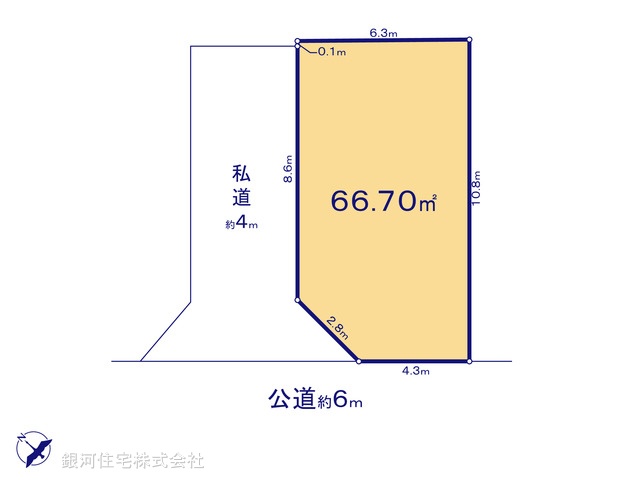 G00375182 埼玉県川口市朝日６丁目 土地 1800万円【区画図】