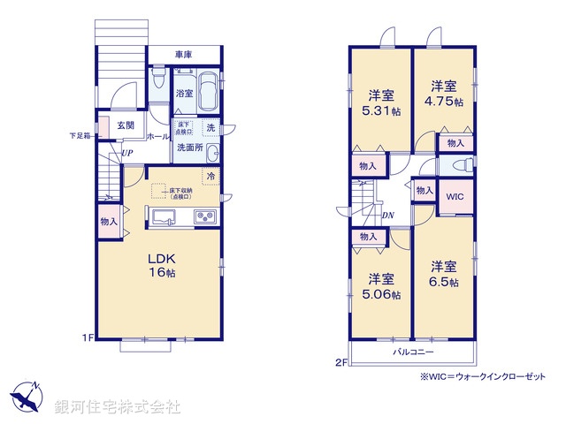 G00375289 千葉県船橋市八木が谷１丁目 新築一戸建て 3490万円【間取図】