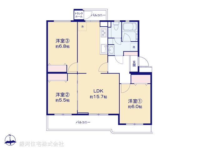 G00375404 神奈川県横浜市泉区和泉町 中古マンション 1698万円【間取図】