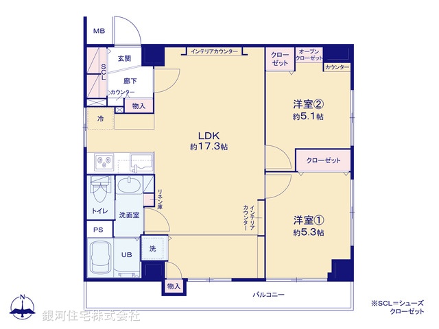 G00375413 神奈川県川崎市高津区溝口１丁目 中古マンション 3599万円【間取図】