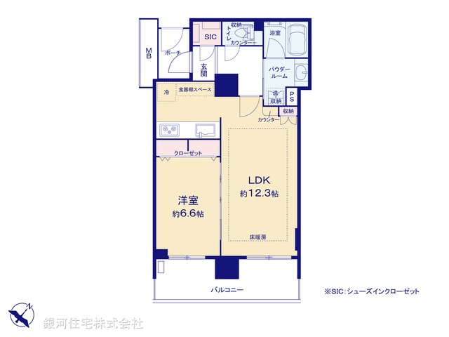 G00375418 神奈川県横浜市中区山下町 中古マンション 8499万円【間取図】