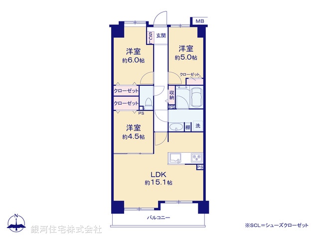 G00375457 千葉県松戸市上本郷 中古マンション 3480万円【間取図】