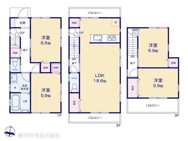 G00375873 東京都江戸川区松島１丁目 新築一戸建て 4980万円【間取図】