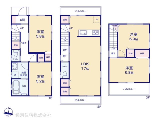 G00375874 東京都江戸川区松島１丁目 新築一戸建て 4980万円【間取図】
