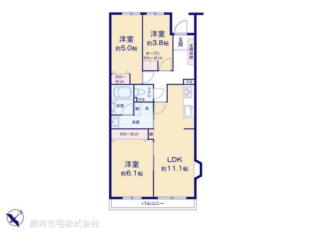G00375897 千葉県松戸市上矢切 中古マンション 2298万円【間取図】
