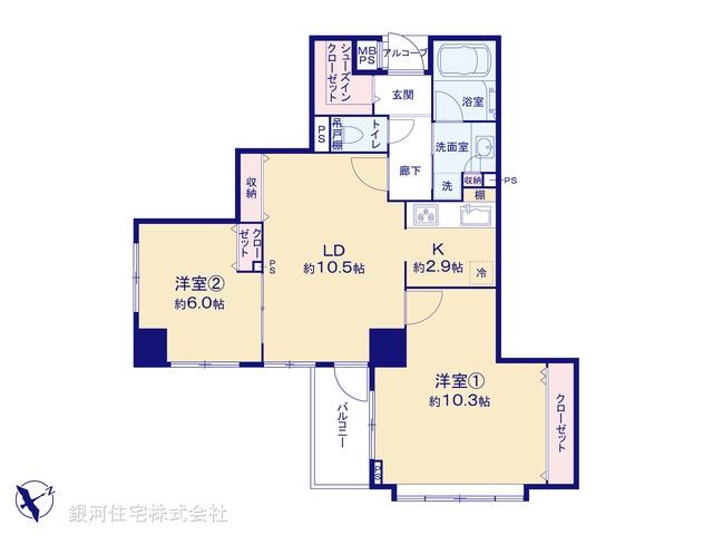 G00375997 神奈川県横浜市港北区新横浜１丁目 中古マンション 4480万円【間取図】