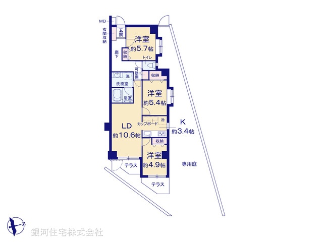 G00376042 神奈川県川崎市多摩区生田３丁目 中古マンション 2980万円【間取図】