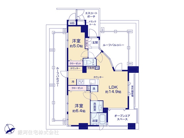 G00376071 東京都葛飾区東新小岩２丁目 中古マンション 4490万円【間取図】