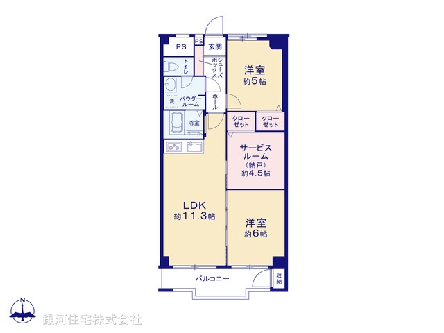 G00376166 神奈川県座間市入谷東２丁目 中古マンション 1430万円【間取図】