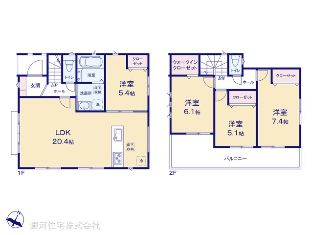 G00376237 千葉県市川市福栄４丁目 新築一戸建て 5980万円【間取図】