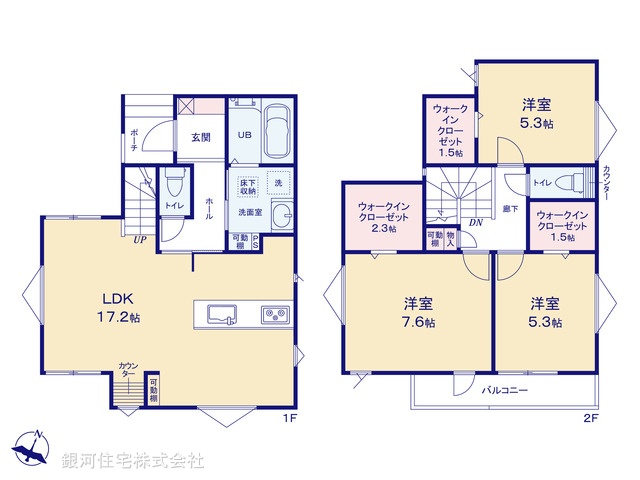 G00376246 神奈川県相模原市南区東林間４丁目 新築一戸建て 5590万円【間取図】
