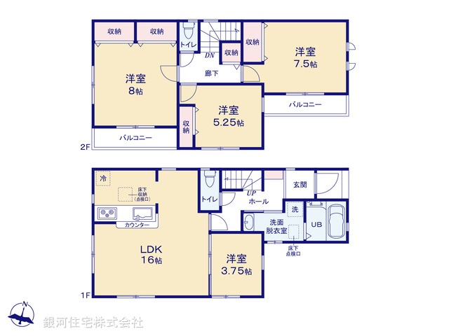 G00376339 千葉県市川市原木４丁目 新築一戸建て 4480万円【間取図】