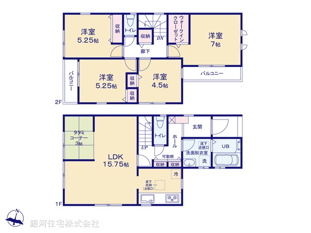 G00376340 千葉県市川市原木４丁目 新築一戸建て 4480万円【間取図】