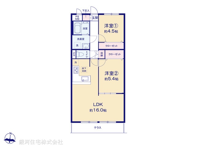 G00376374 東京都日野市三沢３丁目 中古マンション 2299万円【間取図】