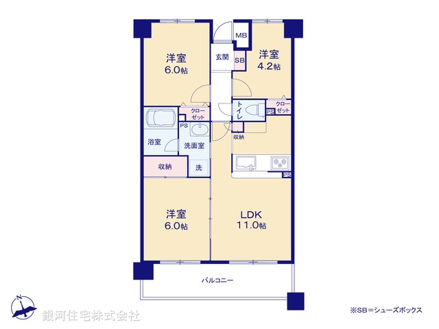 G00376401 千葉県船橋市本郷町 中古マンション 3480万円【間取図】
