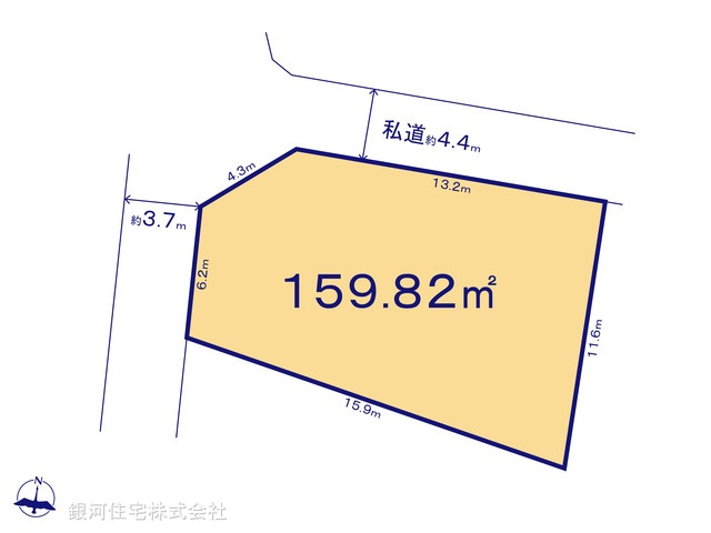 G00376430 千葉県柏市宿連寺 土地 2590万円【区画図】