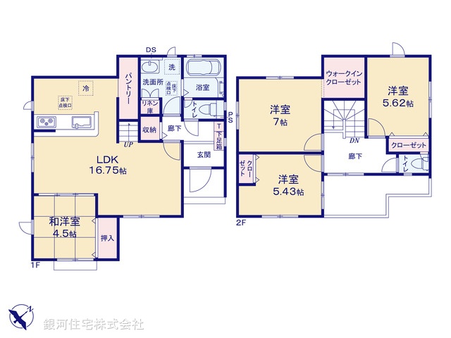 G00376491 埼玉県富士見市大字水子 新築一戸建て 4580万円【間取図】