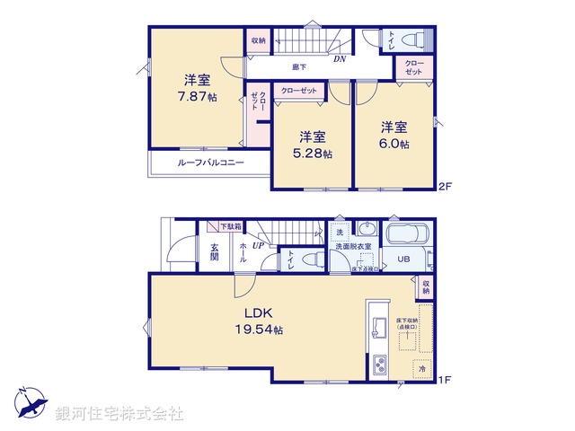 G00376527 千葉県柏市かやの町 新築一戸建て 3980万円【間取図】