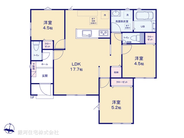 G00376559 神奈川県大和市福田 新築一戸建て 4480万円【間取図】