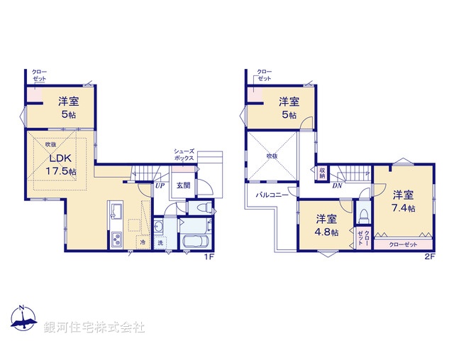 G00376564 千葉県船橋市山手２丁目 新築一戸建て 5780万円【間取図】