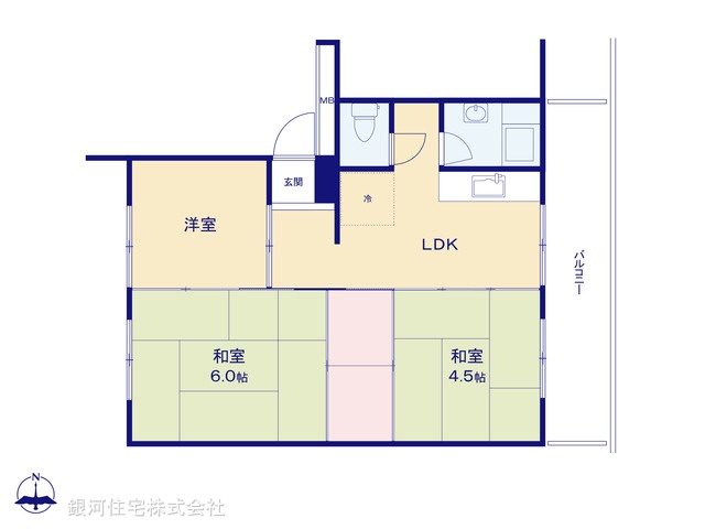G00376600 神奈川県横浜市港北区新羽町 中古マンション 1999万円【間取図】