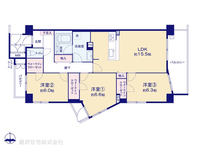 G00376641 神奈川県藤沢市藤が岡２丁目 中古マンション 3990万円【間取図】