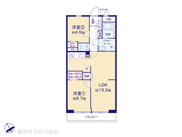 G00376646 神奈川県横浜市青葉区しらとり台 中古マンション 1998万円【間取図】
