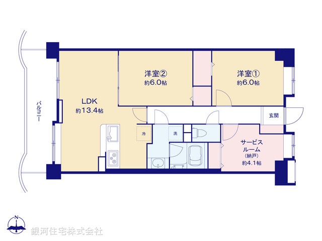 G00376666 神奈川県横浜市港北区新羽町 中古マンション 4198万円【間取図】