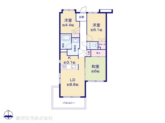 G00376678 神奈川県横浜市南区永田北１丁目 中古マンション 2890万円【間取図】