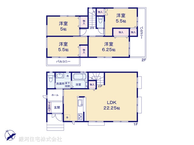 G00376753 千葉県千葉市花見川区朝日ヶ丘４丁目 新築一戸建て 4398万円【間取図】