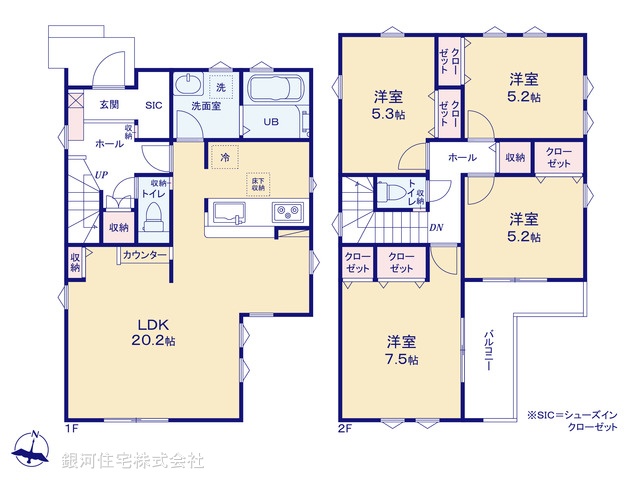 G00376804 東京都町田市忠生２丁目 新築一戸建て 4599万円【間取図】