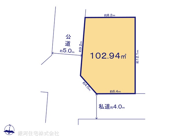G00376808 東京都葛飾区西水元４丁目 土地 3280万円【区画図】