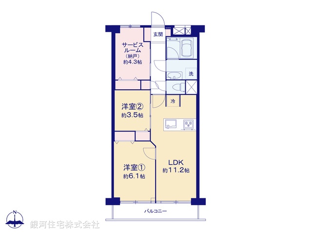 G00376836 東京都北区滝野川３丁目 中古マンション 3980万円【間取図】