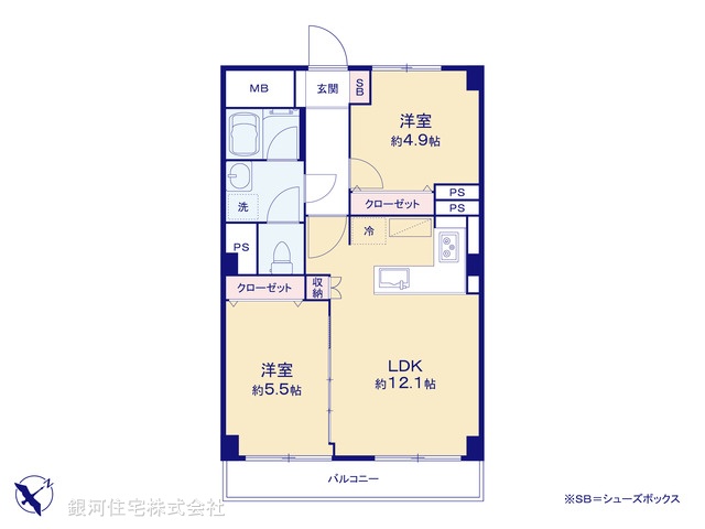 G00376862 東京都板橋区常盤台２丁目 中古マンション 3399万円【間取図】