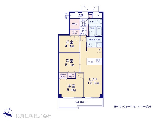 G00376877 千葉県市川市日之出 中古マンション 2980万円【間取図】