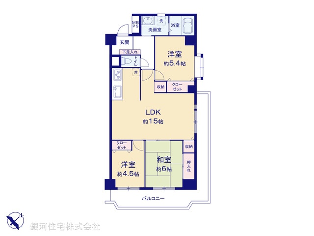 G00376886 東京都羽村市小作台４丁目 中古マンション 1899万円【間取図】