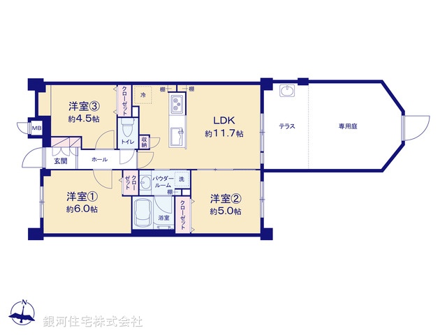 G00376905 東京都東村山市美住町２丁目 中古マンション 3048万円【間取図】