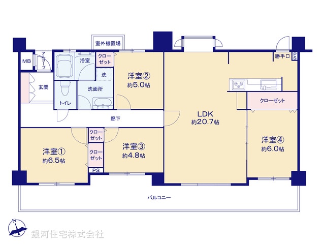 G00376973 神奈川県横浜市南区蒔田町 中古マンション 4480万円【間取図】