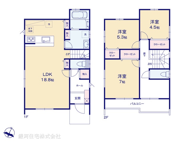 G00377001 埼玉県川越市今成３丁目 新築一戸建て 4230万円【間取図】