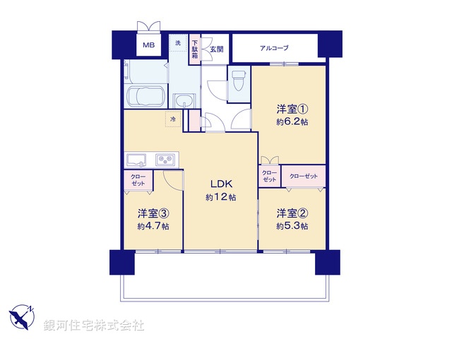 G00377002 埼玉県朝霞市本町２丁目 中古マンション 4680万円【間取図】